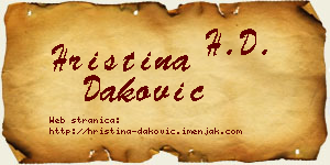 Hristina Daković vizit kartica